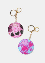 Load image into Gallery viewer, Heart Print Mirror Keychain
