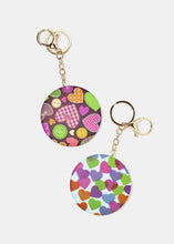 Load image into Gallery viewer, Heart Print Mirror Keychain
