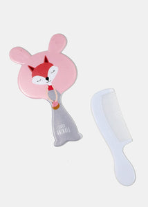 2-Piece Cute Animal Mirror & Comb Set