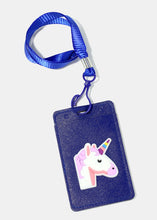 Load image into Gallery viewer, Unicorn Faux Leather ID Lanyard
