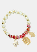 Load image into Gallery viewer, Hamsa Hand Bead Bracelet
