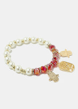 Load image into Gallery viewer, Hamsa Hand Bead Bracelet
