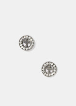 Load image into Gallery viewer, Rhinestone Circle Cross Studs
