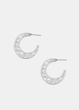 Load image into Gallery viewer, Cut-Out Design Open Hoop Earrings
