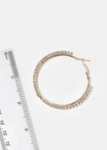 Load image into Gallery viewer, Rhinestone Studded Hoop Earrings
