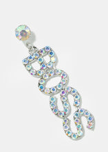 Load image into Gallery viewer, Rhinestone &quot;BOSS&quot; Drop Earrings
