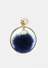 Load image into Gallery viewer, Dangling Fur Hoop Earrings
