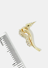 Load image into Gallery viewer, Rhinestone Studded Snake Head Earrings
