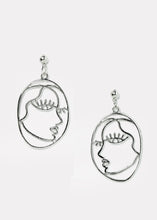 Load image into Gallery viewer, Side Face Outline Dangle Earrings
