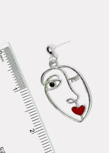 Load image into Gallery viewer, Female Face Outline Dangle Earrings
