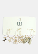 Load image into Gallery viewer, 3-Pair Multi Design Gold Metal Earrings
