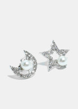 Load image into Gallery viewer, Rhinestone Moon &amp; Star Earrings
