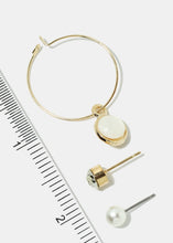 Load image into Gallery viewer, 3-Pair Pearl &amp; Hoop Earrings
