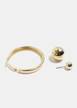 Load image into Gallery viewer, Metal Ball Hoop Earrings
