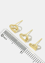 Load image into Gallery viewer, 3-Pair Heart Earrings
