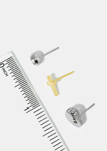 Load image into Gallery viewer, 3-Pair Heart &amp; Cross Earrings
