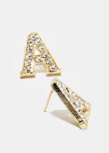 Load image into Gallery viewer, Gold Rhinestone Letter Earrings
