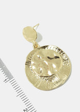 Load image into Gallery viewer, Textured Dangle Disk Earrings
