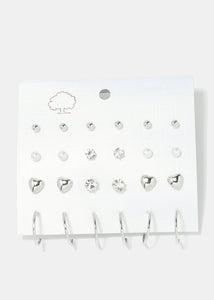 12-Pair Multi Design Earrings