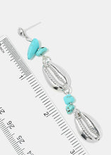 Load image into Gallery viewer, Cowrie &amp; Stone Dangle Earrings
