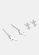Load image into Gallery viewer, 2-Pair Cross Stud &amp; Dangle Earrings
