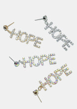 Load image into Gallery viewer, Rhinestone &quot;HOPE&quot; Dangle Earrings
