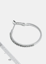 Load image into Gallery viewer, Rhinestone Accent Hoop Earrings
