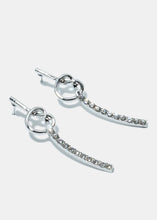 Load image into Gallery viewer, Rhinestone Studded Dangle Bar Earrings
