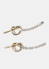 Load image into Gallery viewer, Rhinestone Studded Dangle Bar Earrings
