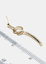 Load image into Gallery viewer, Rhinestone Studded Dangle Bar Earrings
