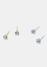 Load image into Gallery viewer, 3-Pair Rhinestone Flower &amp; Half Hoop Earrings
