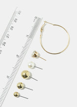 Load image into Gallery viewer, 12-Pair Rhinestone Ball &amp; Hoop Earrings

