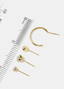 12-Pair Stud & Hoop Earrings