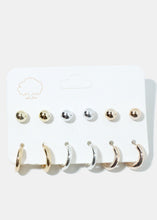 Load image into Gallery viewer, 6-pair Ball &amp; Hoop Earrings
