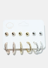 Load image into Gallery viewer, 6-Pair Stud &amp; Hoop Earrings
