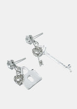 Load image into Gallery viewer, Key &amp; Lock Rhinestone Earrings

