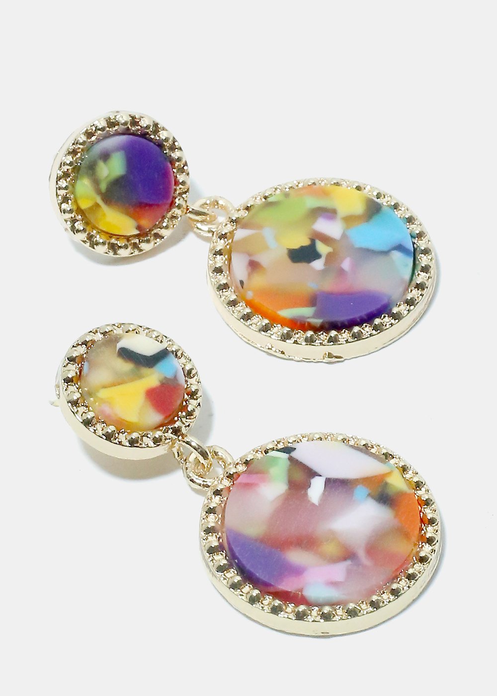 Enamel Circle Earrings
