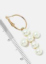 Load image into Gallery viewer, Pearl Cross Dangle Earrings

