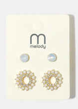 Load image into Gallery viewer, 2-Pair Pearl &amp; Gemstone Earrings
