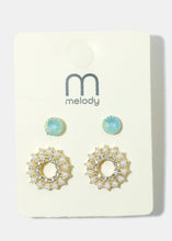 Load image into Gallery viewer, 2-Pair Pearl &amp; Gemstone Earrings
