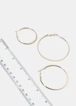 Load image into Gallery viewer, 3-Pair Flat Hoop Earrings
