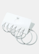 Load image into Gallery viewer, 3-Pair Multi Textured Hoop Earrings
