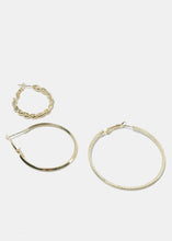 Load image into Gallery viewer, 3-Pair Multi Designed Hoops
