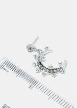Load image into Gallery viewer, Rhinestone Dangle Moon Earrings
