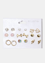 Load image into Gallery viewer, 9-Pair Multi Design Stud Earrings
