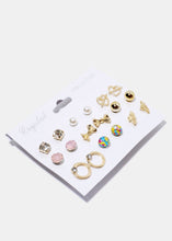 Load image into Gallery viewer, 9-Pair Multi Design Stud Earrings
