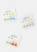 Load image into Gallery viewer, 6-Pair Flower Inspired Stud Earrings
