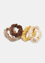 Load image into Gallery viewer, 4-Piece Satin Scrunched Hair Ties
