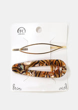 Load image into Gallery viewer, 2-Piece Resin &amp; Metal Hair Clips
