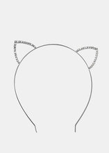 Load image into Gallery viewer, Rhinestone Studded Cat Ear Headband
